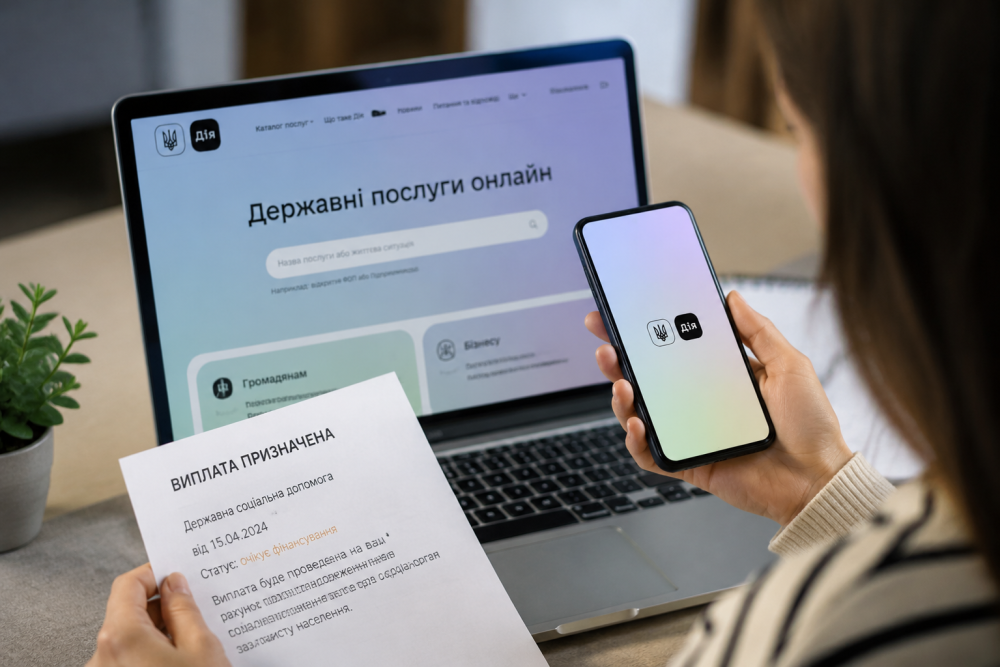 Людина на портал ДІя розбираеться, чому не отрмала виплати від держави