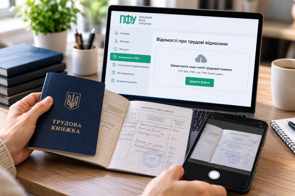 Як оцифрувати трудову книжку через вебпортал Пенсійного фонду України